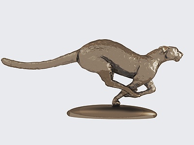 现代装饰猎豹雕塑模型3d模型