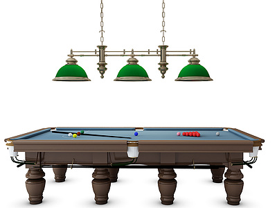 现代台球桌台球吊灯模型3d模型