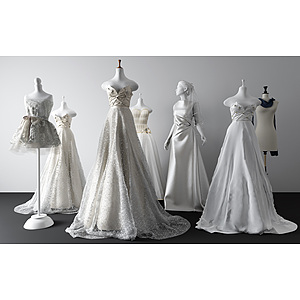 现代婚纱衣架3d模型