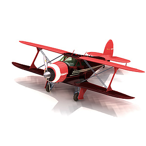 工业风红色飞机3d模型