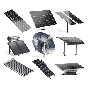 现代太阳能电池板3d模型