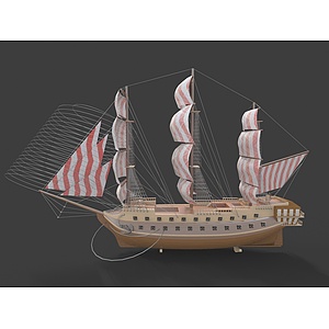 风格小船3d模型