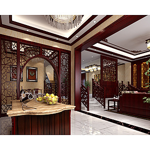 传统中式客厅3d模型