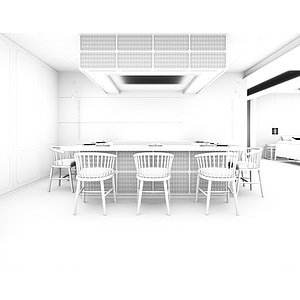 中式餐厅沙发组合3d模型