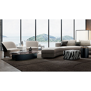 客厅弧形沙发3d模型