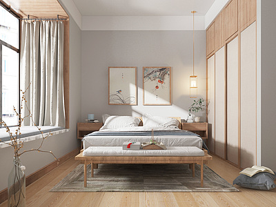 日式卧室主人房模型3d模型
