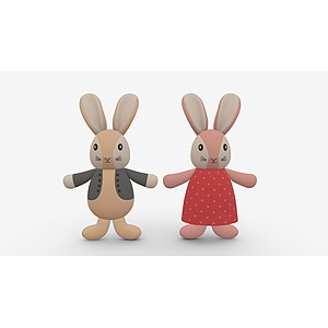 3D兔子玩偶3d模型