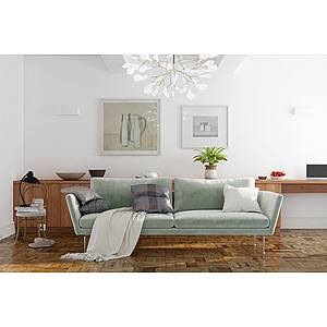 现代绒布布艺沙发3d模型