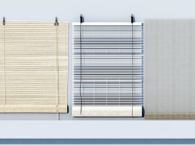 3d竹卷帘模型
