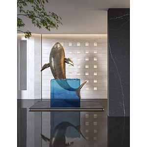 鲸鱼雕塑装置3d模型
