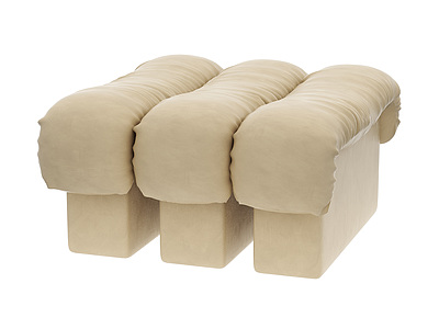 3d现代皮革沙发凳模型