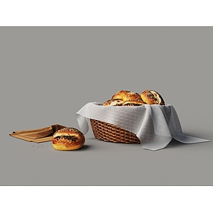 食品早餐烤面包3d模型