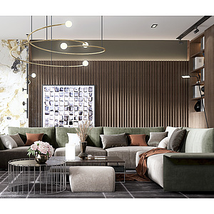客厅沙发组合L型沙发3d模型