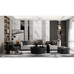 现代客厅沙发组合茶几3d模型