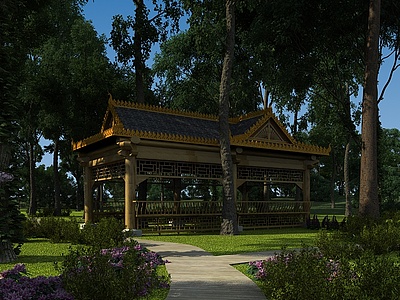 傣族长廊模型3d模型