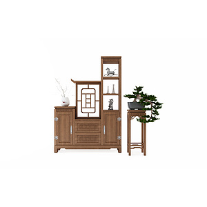 中式装饰柜3d模型
