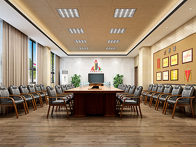 3d现代学校会议室模型