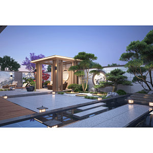 新中式居家庭院3d模型