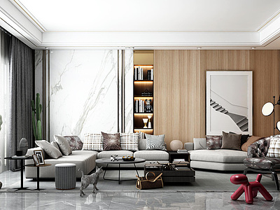 客厅挂画沙发模型3d模型