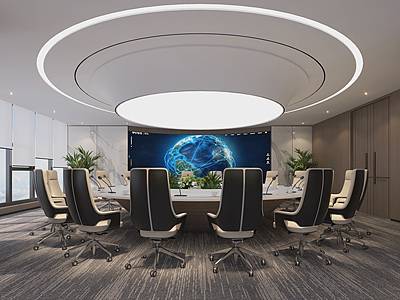 3d圆形会议室模型