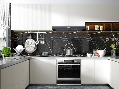 现代厨房橱柜吊柜模型3d模型
