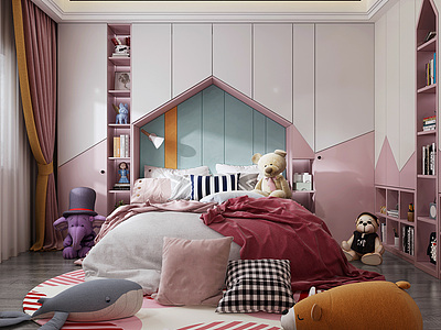 女儿房儿童房卧室模型3d模型
