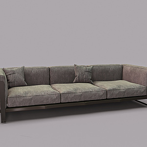 布艺金属框竹节底座沙发3d模型