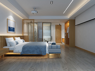 3d酒店床房模型