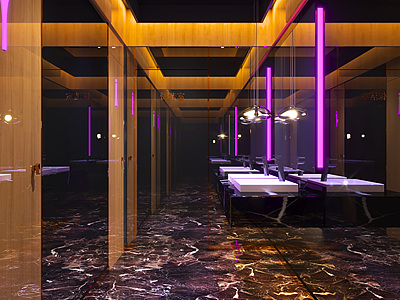 3d现代酒吧卫生间模型