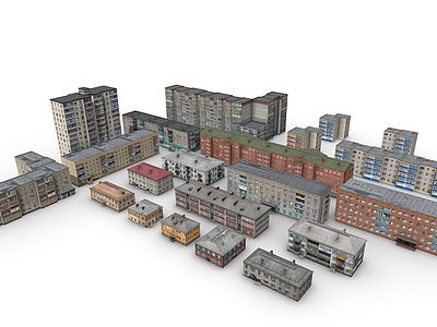 小区建筑住宅建筑多层住宅模型