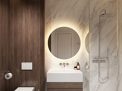 3d浴室卫生间镜子浴室柜模型