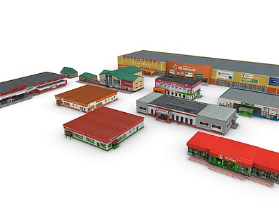 3d商店建筑商业建筑模型