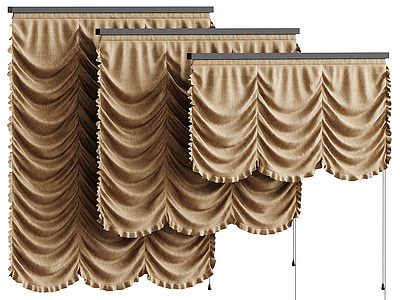 3d罗马窗帘模型