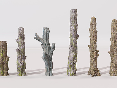 3d树桩树枝树干枯树模型