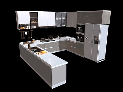 厨房用品橱柜灶台厨具3d模型