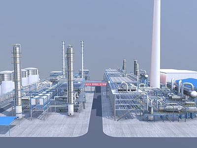工业管道工业存储管3d模型