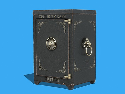 3d欧式保险箱保险柜安保系统模型