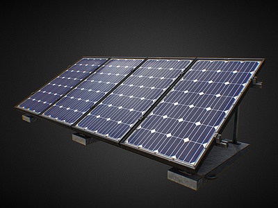 3d太阳能电池新能源电池模型