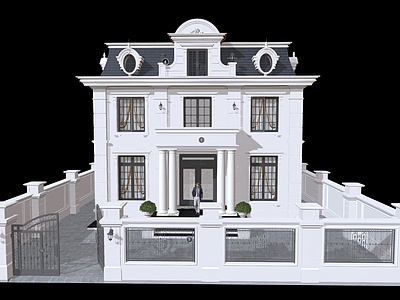 欧式别墅欧式建筑模型