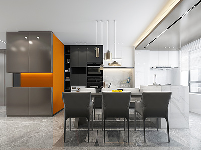 简约厨房橱柜厨具3d模型