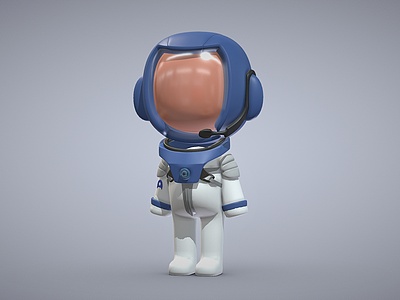 3d宇航员玩偶儿童玩具模型
