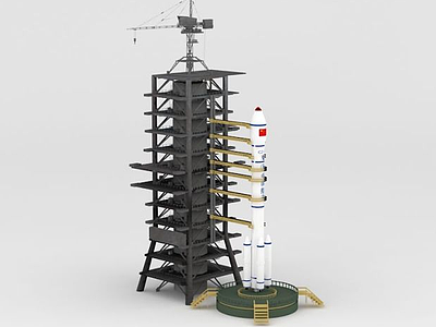 长征2E火箭模型3d模型
