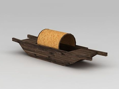 3d古代渔船模型