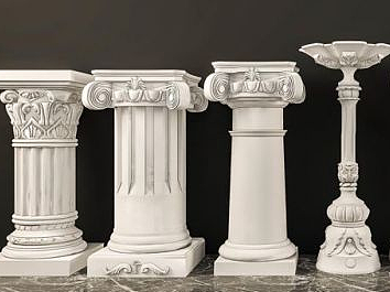 3d罗马石膏柱子组合模型