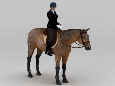 3d骑马的女人模型