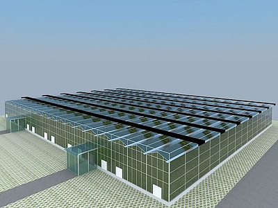 3d玻璃温室模型