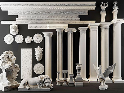 欧式罗马柱模型