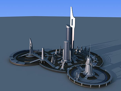 3d未来太空基地模型