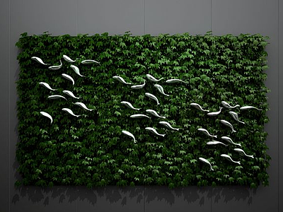 植物墙墙绿植墙景观墙模型3d模型