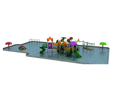 3d游樂設施水上滑梯模型